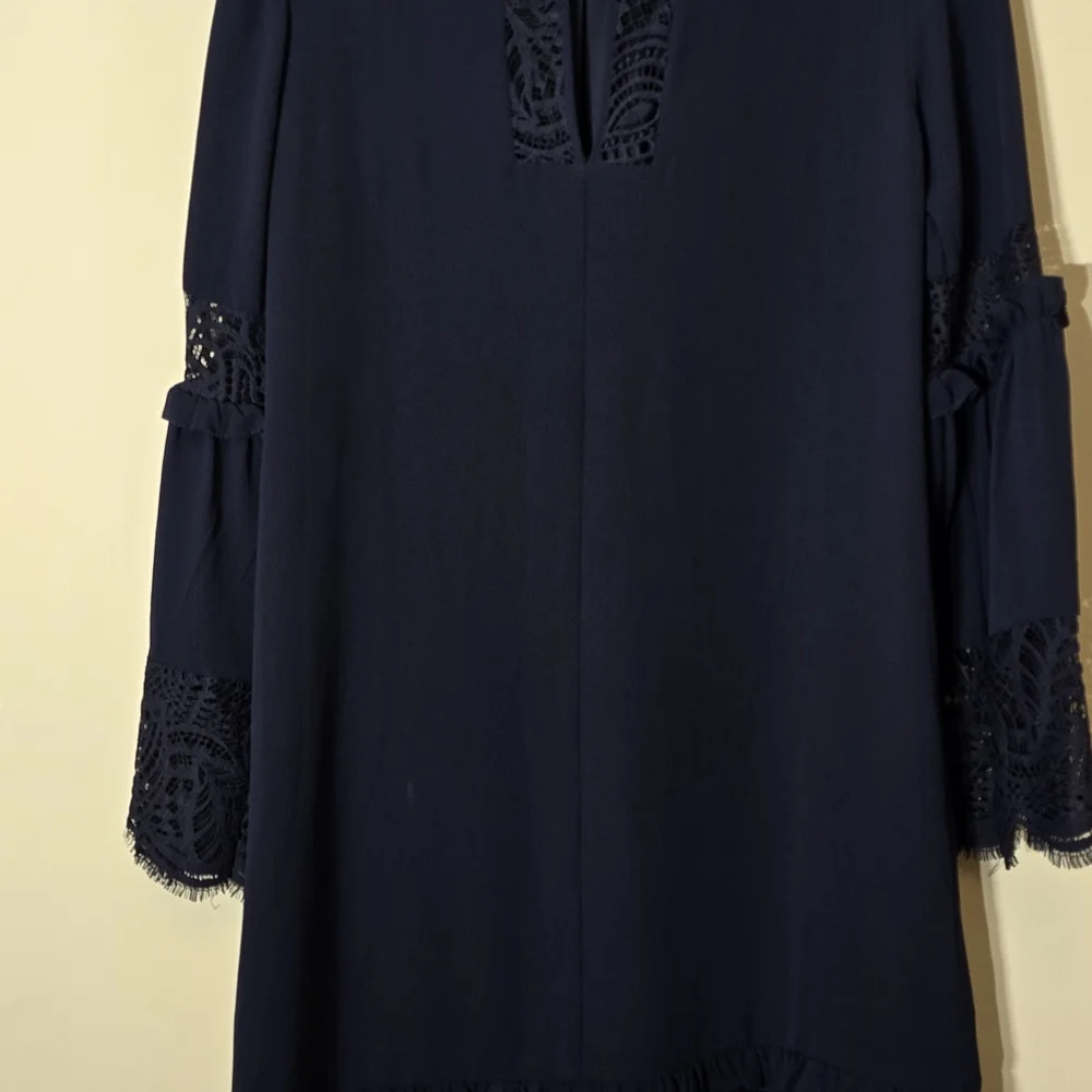 Micheal Kors Women's Navy Lace-Trim Shift Dress Size Small (Free Shipping 🚚✨️)
